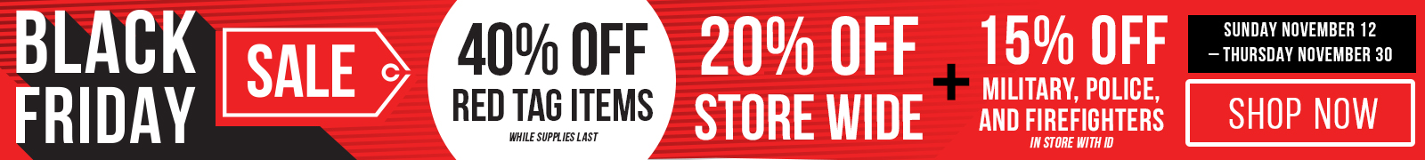 Shop our Black Friday Sale now through November 30!